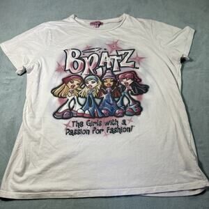 Y2k 2000s Bratz Dolls Kill Rhinestone Top Shirt Ws Large Bling Air Brush Cutie